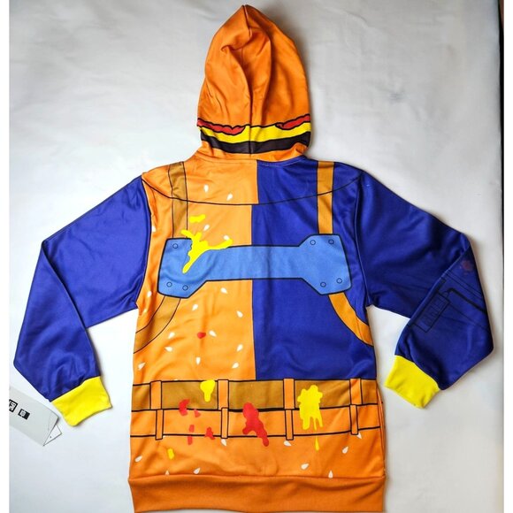FortNite Beef Boss Boys Hoodie Jacket Large Mesh Eyes Masked Full Zip Cosplay - Picture 2 of 12